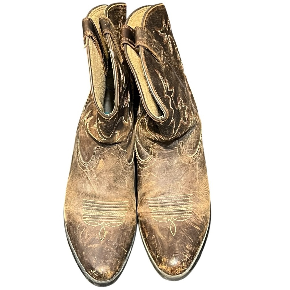 Ariat Heritage Cowboy Boots Kids Size 4 Brown Leather Western Pull On